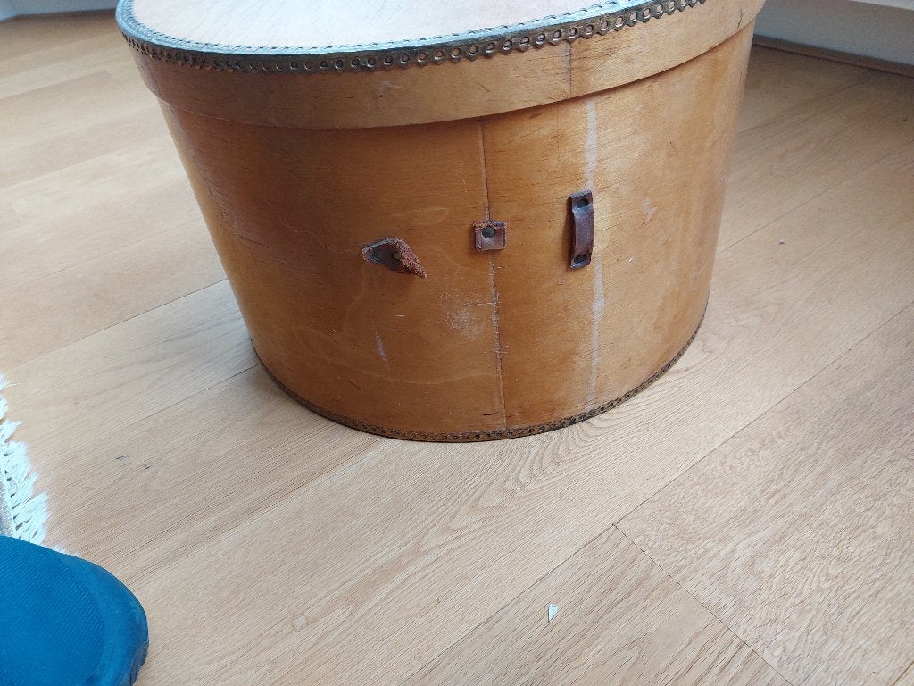 Vintage houten hoedendoos, Ophalen of Verzenden