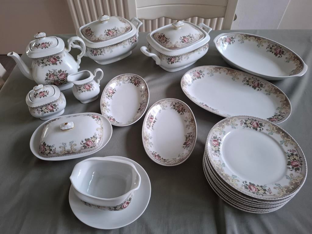 19-delig populair porselein Mitterteich Bavaria servies met, Ophalen