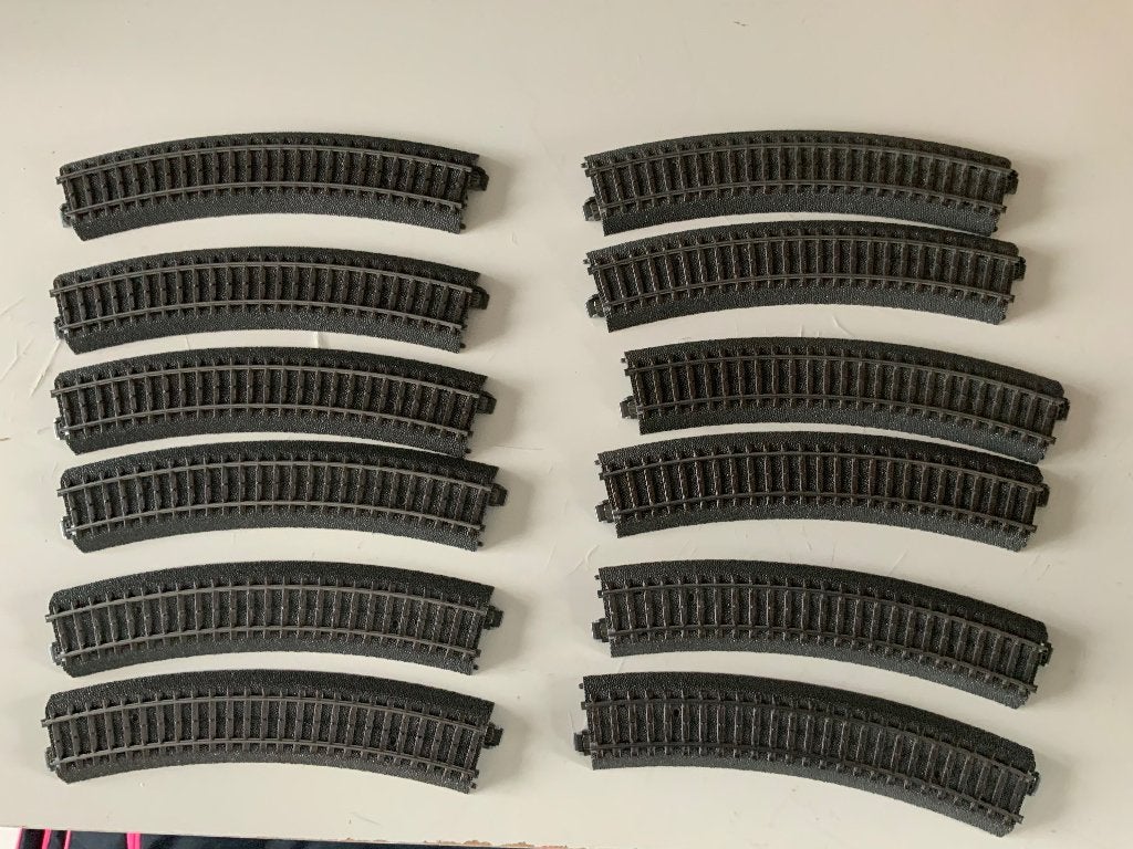 12x Marklin 24130 C-Rails bocht R1, Wisselstroom, Gebruikt, Rails, Ophalen of Verzenden