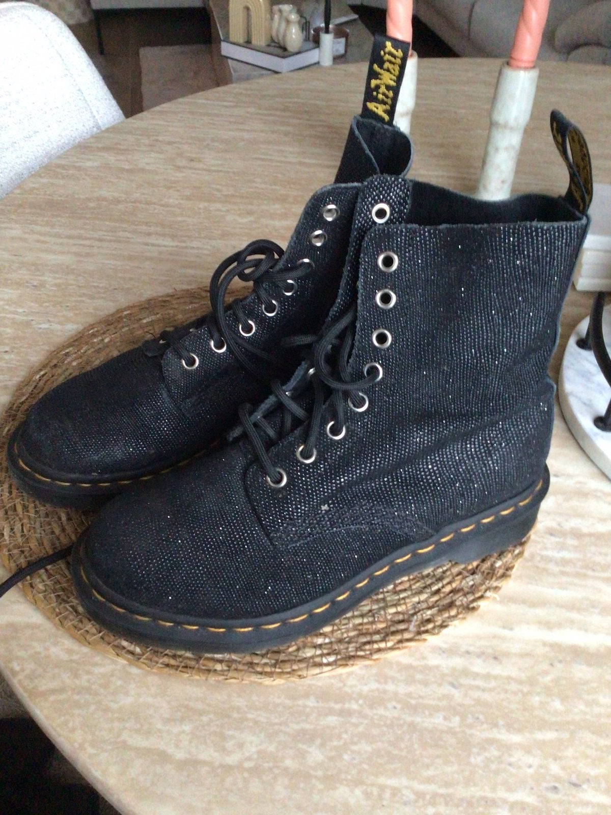 Zwart Glitter Bop Martens maat 38, Ophalen of Verzenden, Zo goed als nieuw, Zwart
