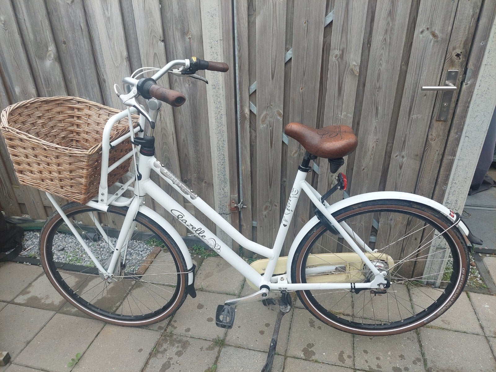 Gazelle Miss Grace damesfiets met mand - Wit, Fietsen en Brommers, Ophalen, Gebruikt, Versnellingen, 56 cm of meer