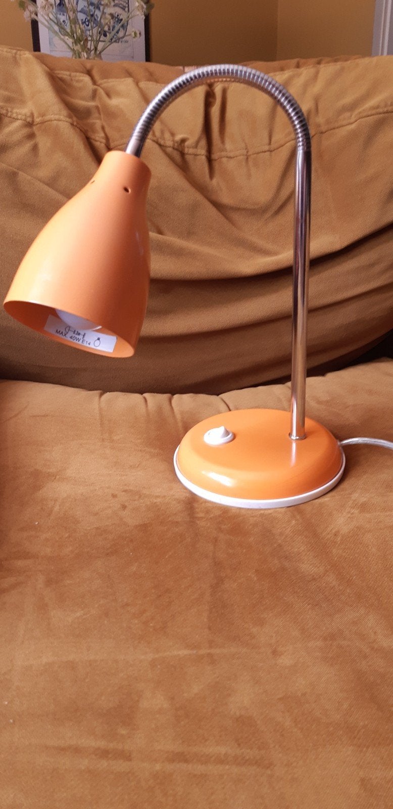 "Vintage" Man Kwong oranje bureaulamp, Huis en Inrichting, Lampen | Tafellampen, Bureaulamp, Vintage, Oranje, Ophalen of Verzenden