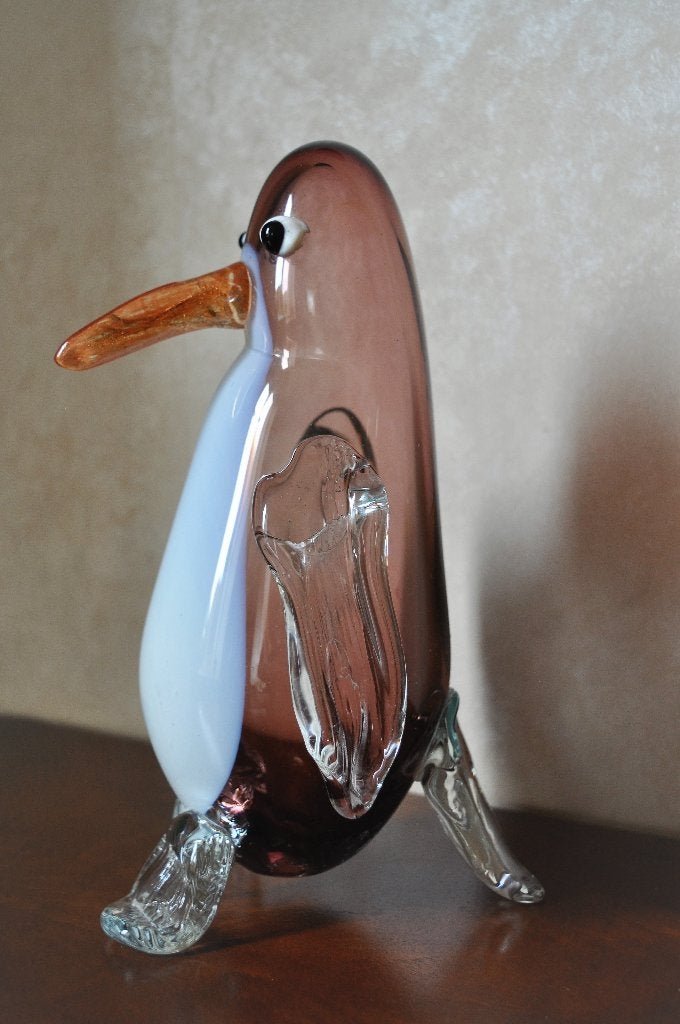 Beeldje Pinguin Glas 24 cm OPHALEN, Ophalen, Gebruikt, Beeldje of Figuurtje