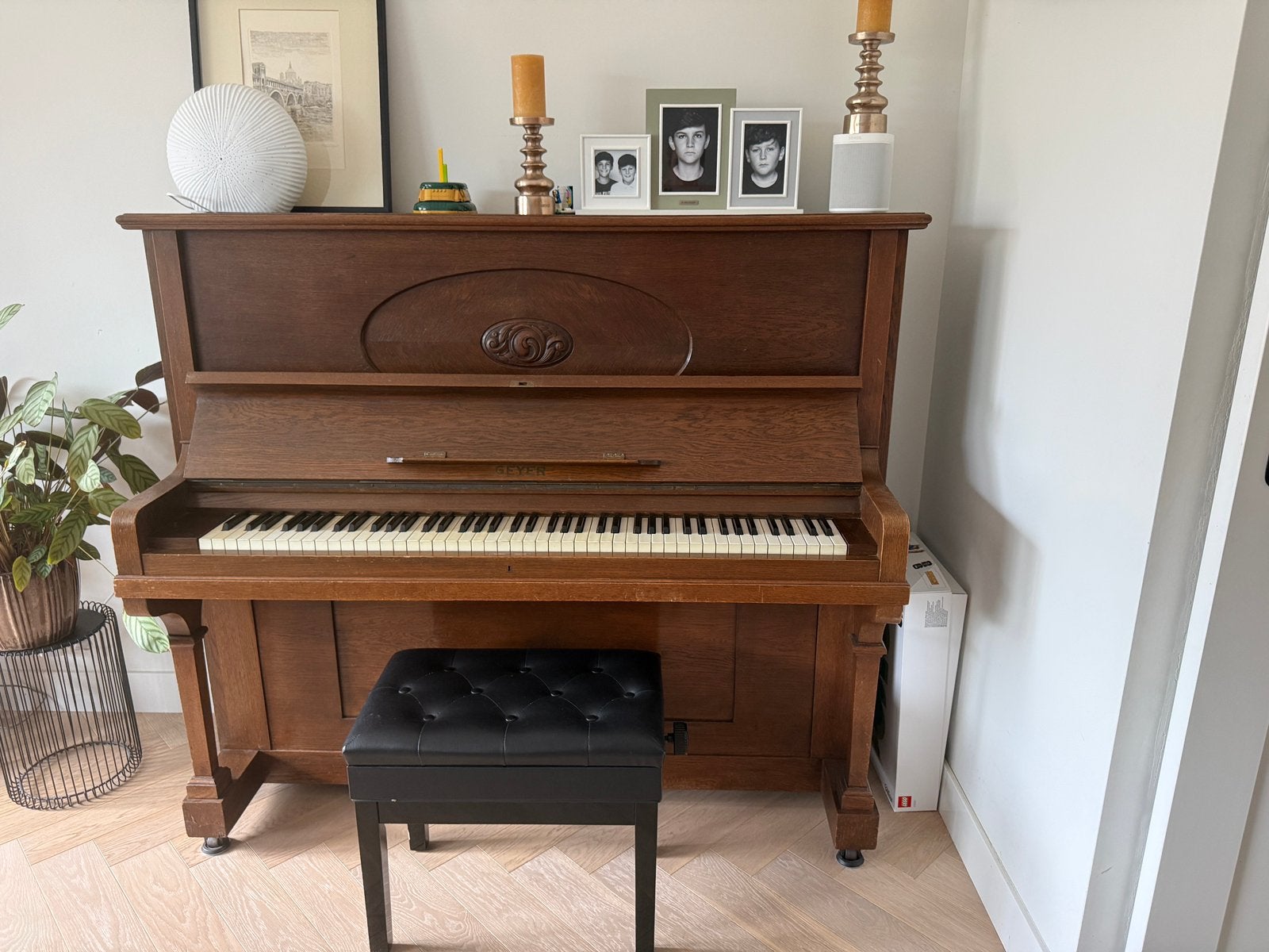 Mooie Geyer Piano uit 1877, Ophalen, Gebruikt, Bruin