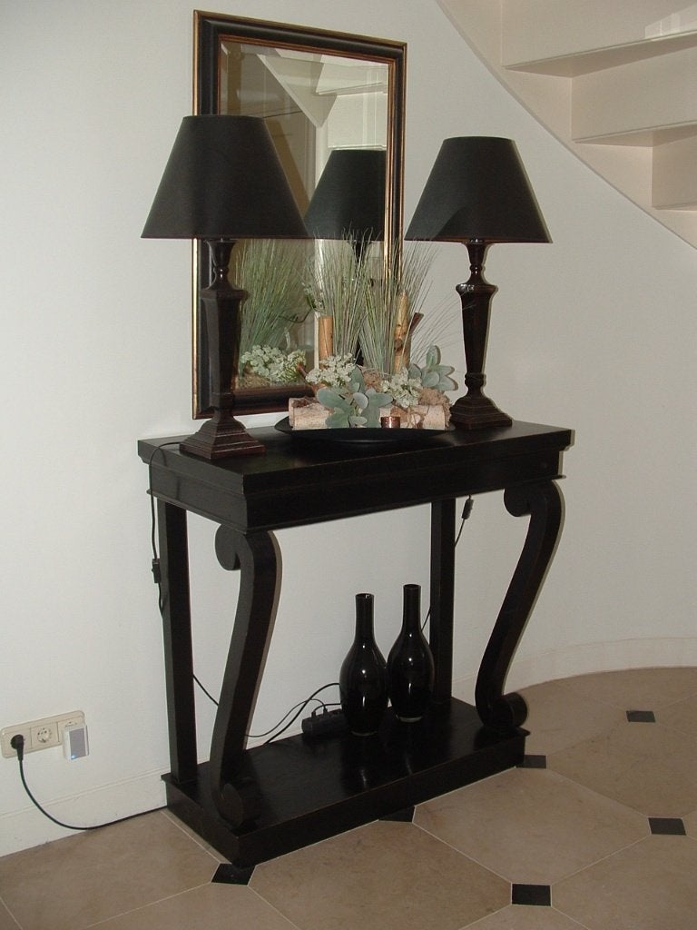 Gorinchem! houten sidetable tafel console solide kwaliteit, Ophalen, 100 tot 150 cm, Zo goed als nieuw, Rechthoekig