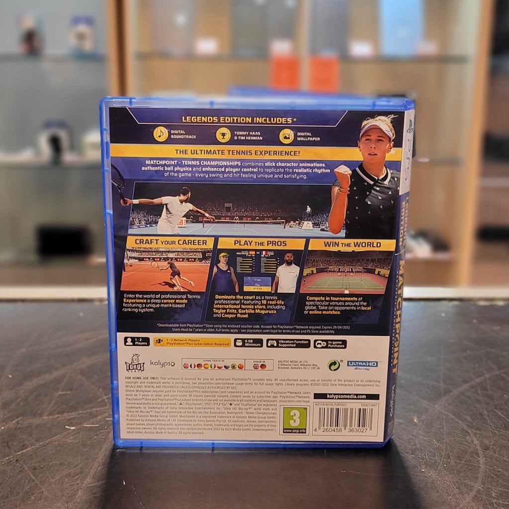 Matchpoint Tennis Champion Ships Playstation 5 Game - In Net, Sony, Zo goed als nieuw, Support@sony.com, 1-7-1 Konan, Minato-ku
Tokyo 108-0075
Japan