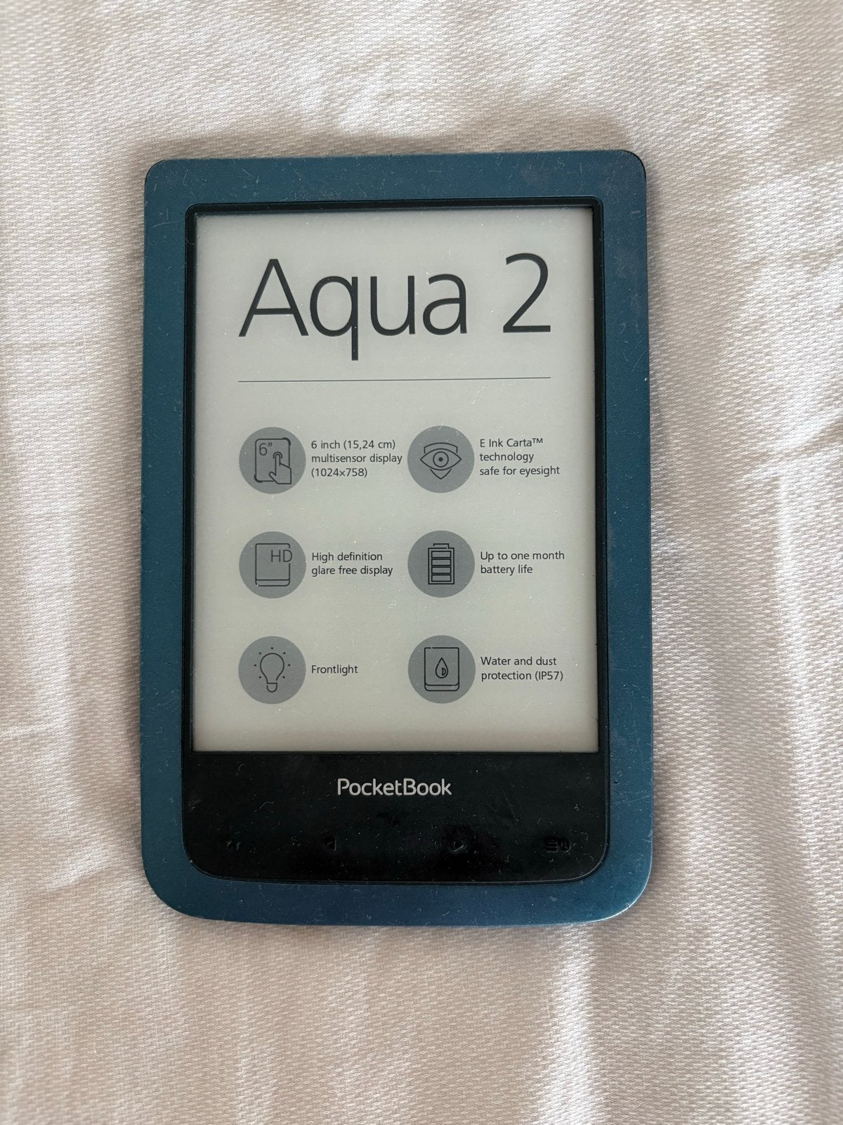 Pocketbook Aqua 2 e-reader met frontlight, Gebruikt, 8 GB, Ophalen of Verzenden, Touchscreen