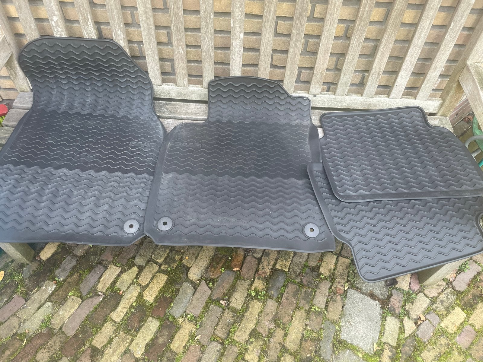 Originele Saab 9-3 rubberen automatten set, Ophalen of Verzenden, Gebruikt