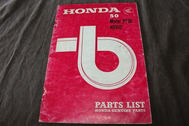 Honda PF50 Novio 1971 moped parts list onderdelen boekje, Ophalen of Verzenden, Gebruikt