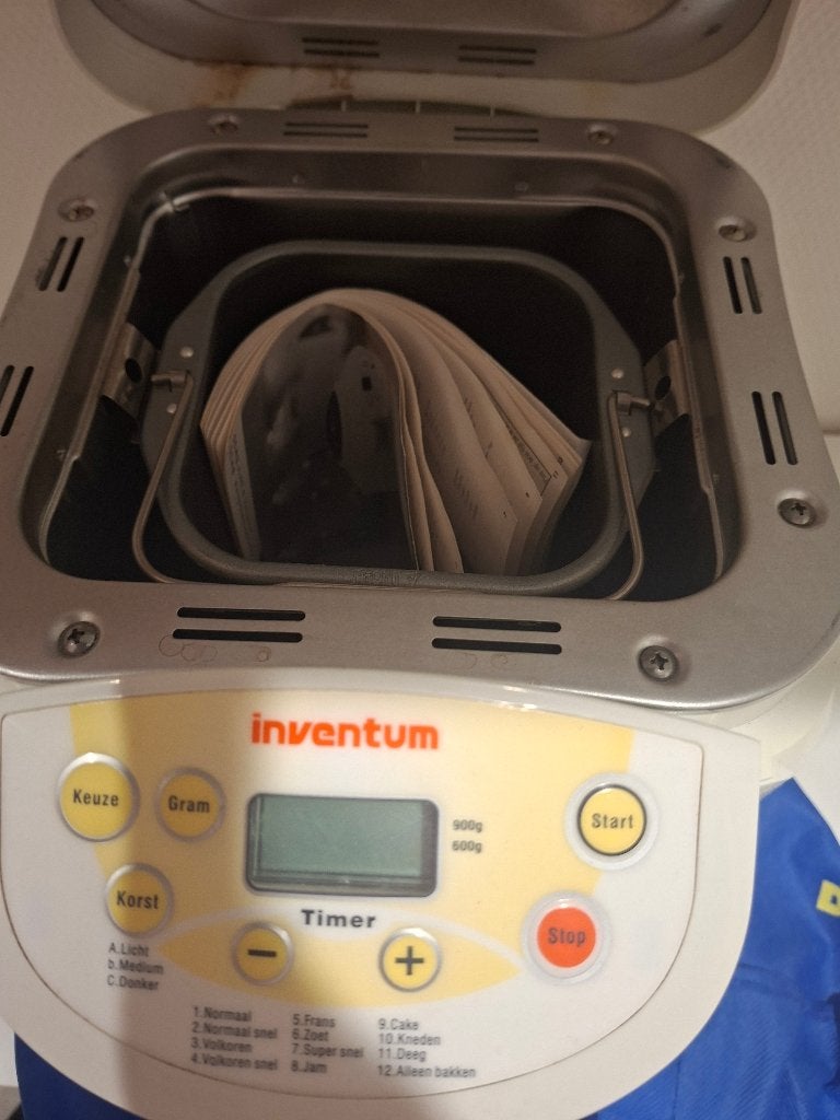 Broodbakmachine, Witgoed en Apparatuur, Gebruikt, Kijkvenster, 800 tot 1200 gram deeg, Ophalen