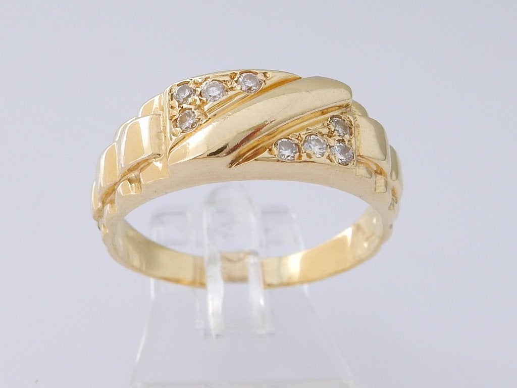 18 karaat Gouden Herenring Ring Diamanten M20, Sieraden, Tassen en Uiterlijk, Ringen, Jw, 20 of groter, Verzenden, Heer