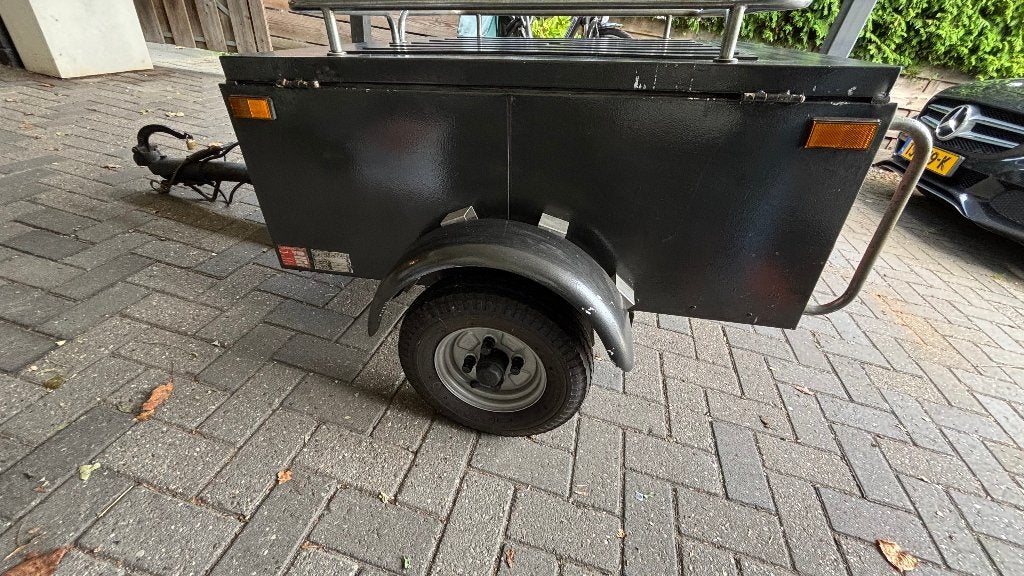 Aanhangwagen met nieuwe wielen en reservewiel, Auto diversen, Ophalen, Gebruikt