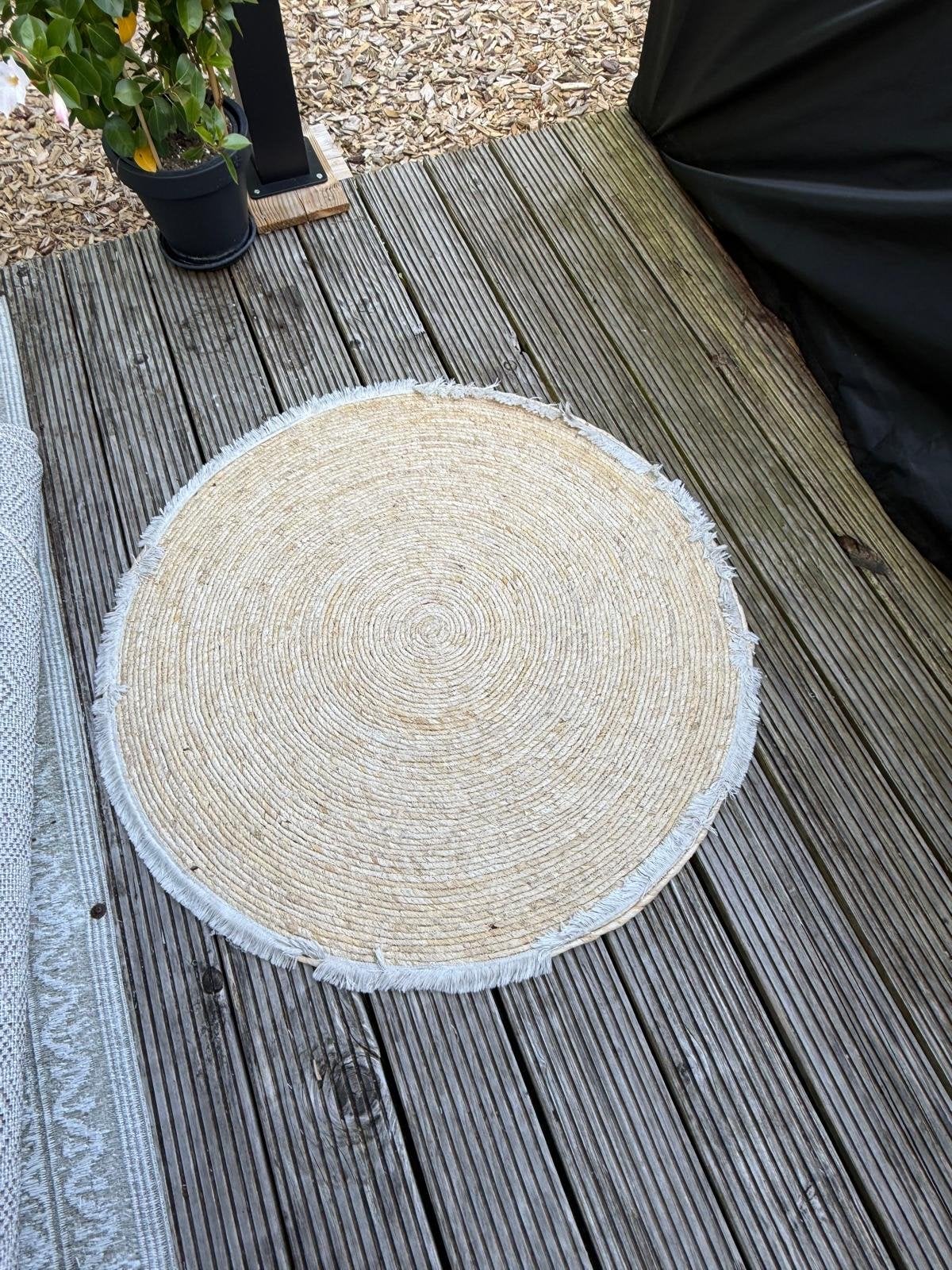 Rond Juten Vloerkleed - Natuurlijke Look, Ophalen, Gebruikt, Beige, Rond