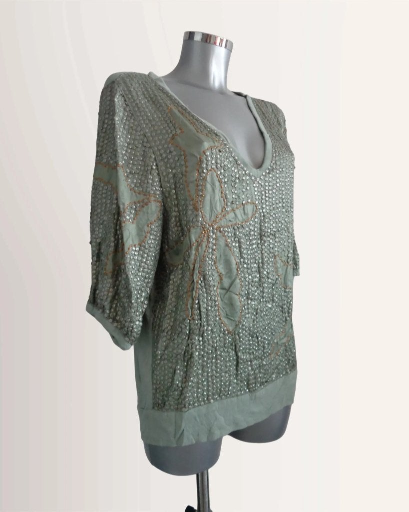 Rene Derhy tuniek lichtgroen pailletten, large, nieuw, Maat 38/40 (M), Nieuw, Ophalen of Verzenden, Rene Derhy