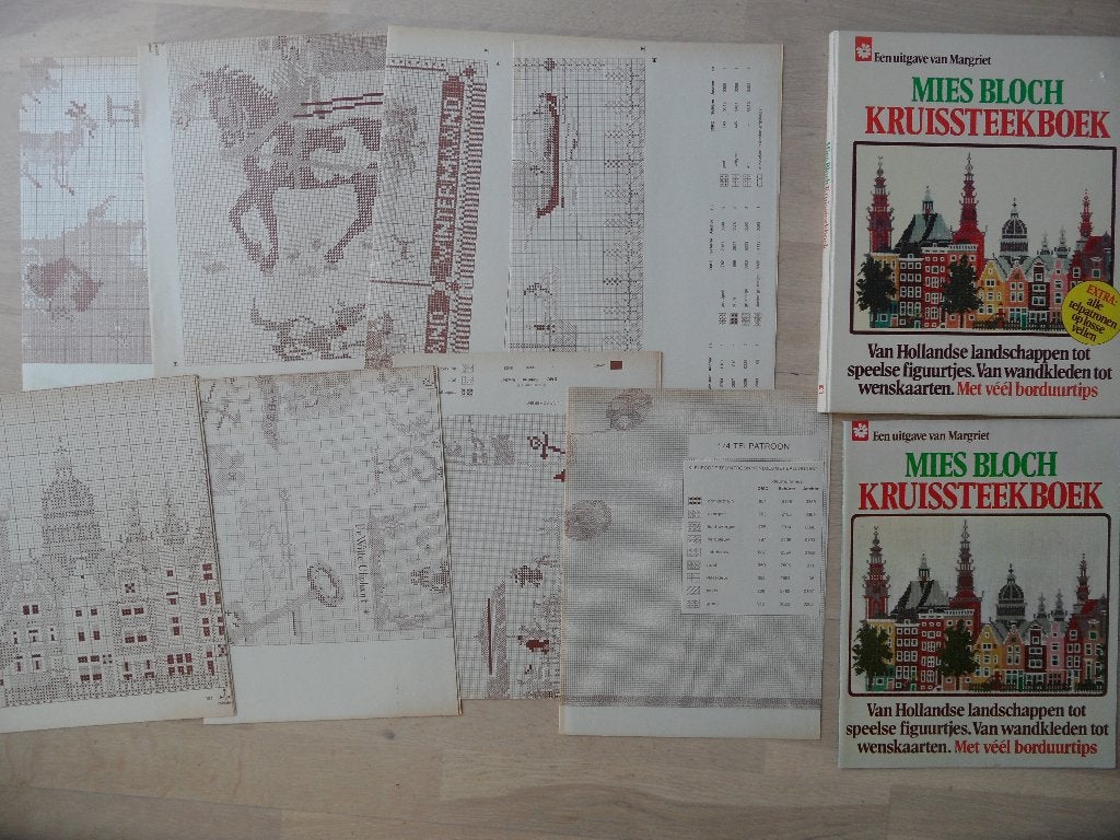 Mies Bloch kruissteek boek  met 8 Werkbladen zie foto's, Hobby en Vrije tijd, Borduren en Borduurmachines, Ophalen of Verzenden