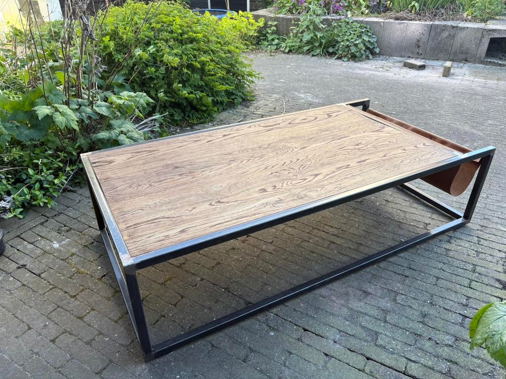 Mooie robuuste salontafel, 140x70x35 cm, Ophalen, Zo goed als nieuw, 110 cm of meer, 100 cm of meer