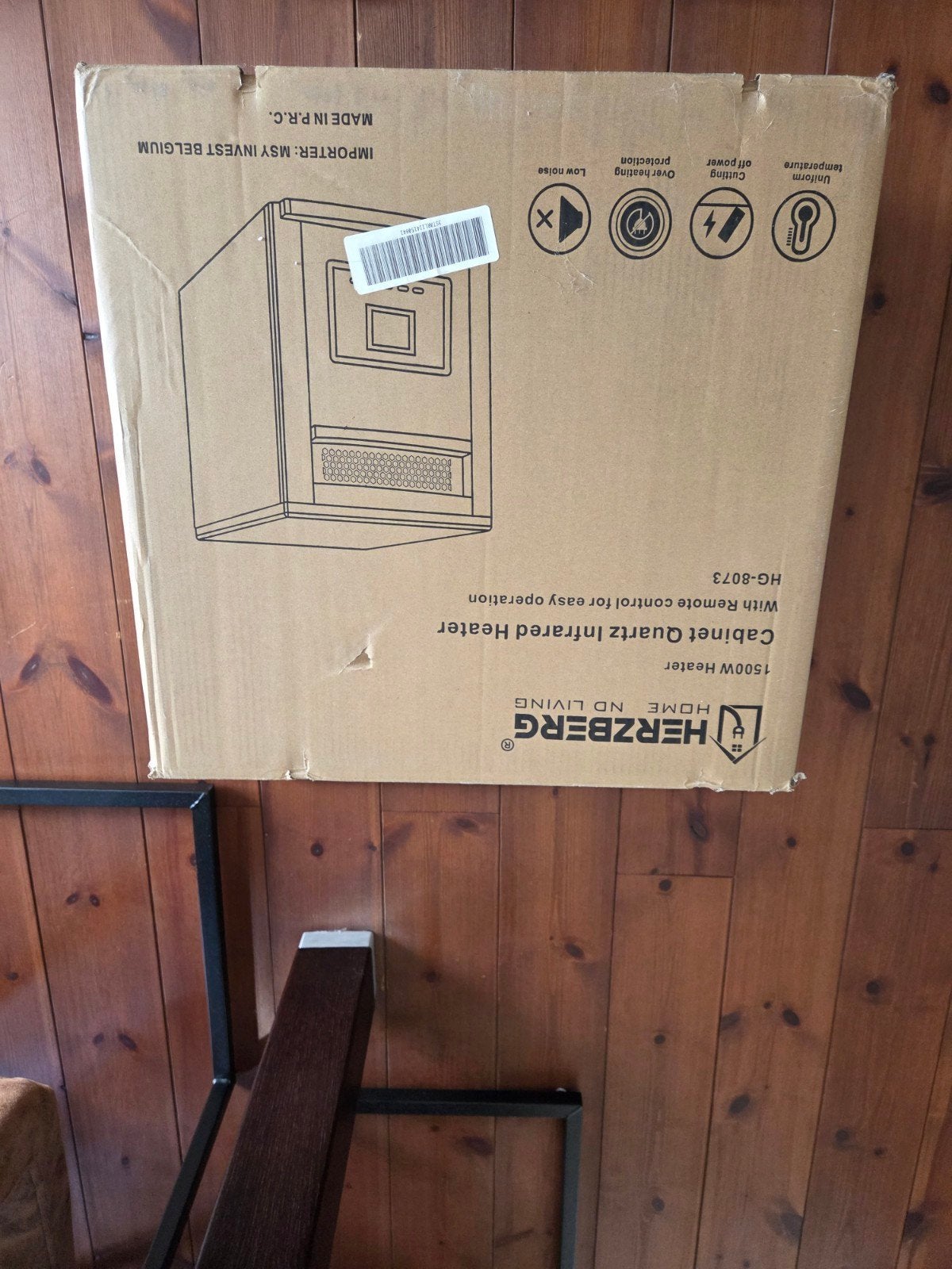Herzberg Infrarood Kachel 1500W met Afstandsbediening, Ophalen