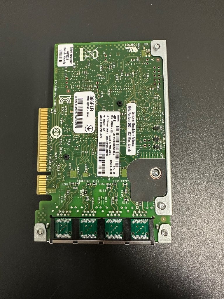 HP Ethernet 1Gb 4-poorts 366FLR Adapter 665240-B21, Ophalen of Verzenden, Zo goed als nieuw, HPE