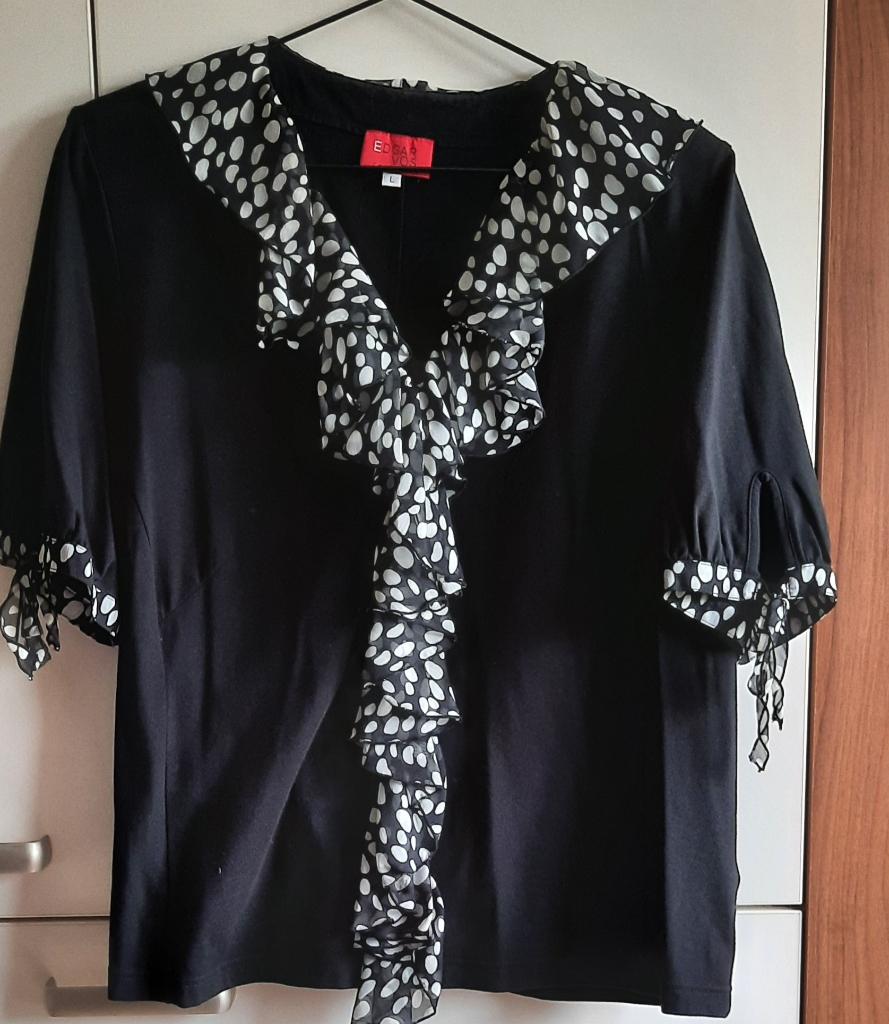 Origineel Edgar Vos shirt, Zwart, Maat 42/44 (L), Korte mouw, Gedragen