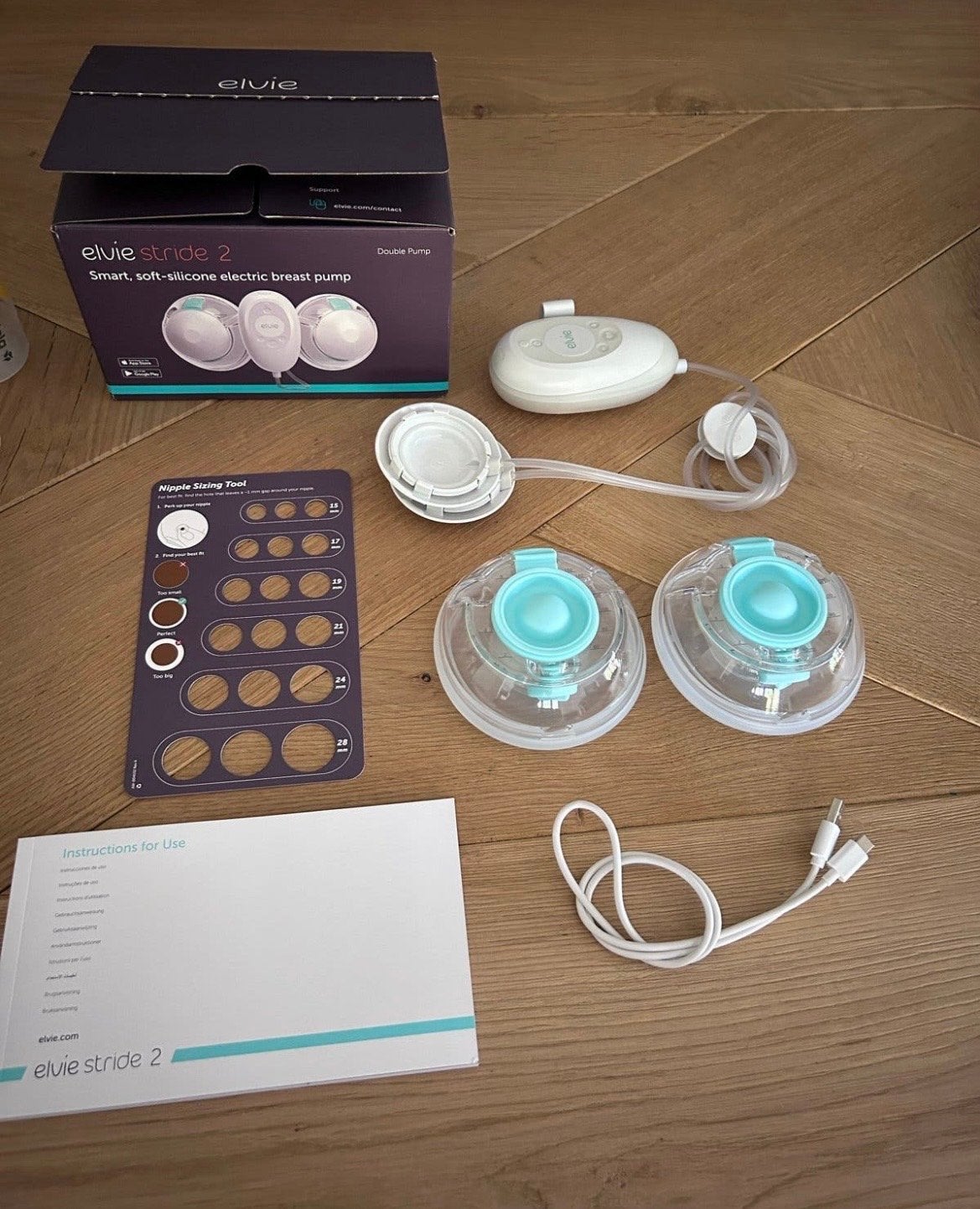 Elvie Stride 2 Dubbele Borstkolf met Medela Accessoires, Kinderen en Baby's, Babyvoeding en Toebehoren, Ophalen of Verzenden, Zo goed als nieuw