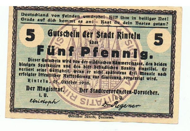 5 pfennig, Ophalen of Verzenden, Duitsland, Los biljet