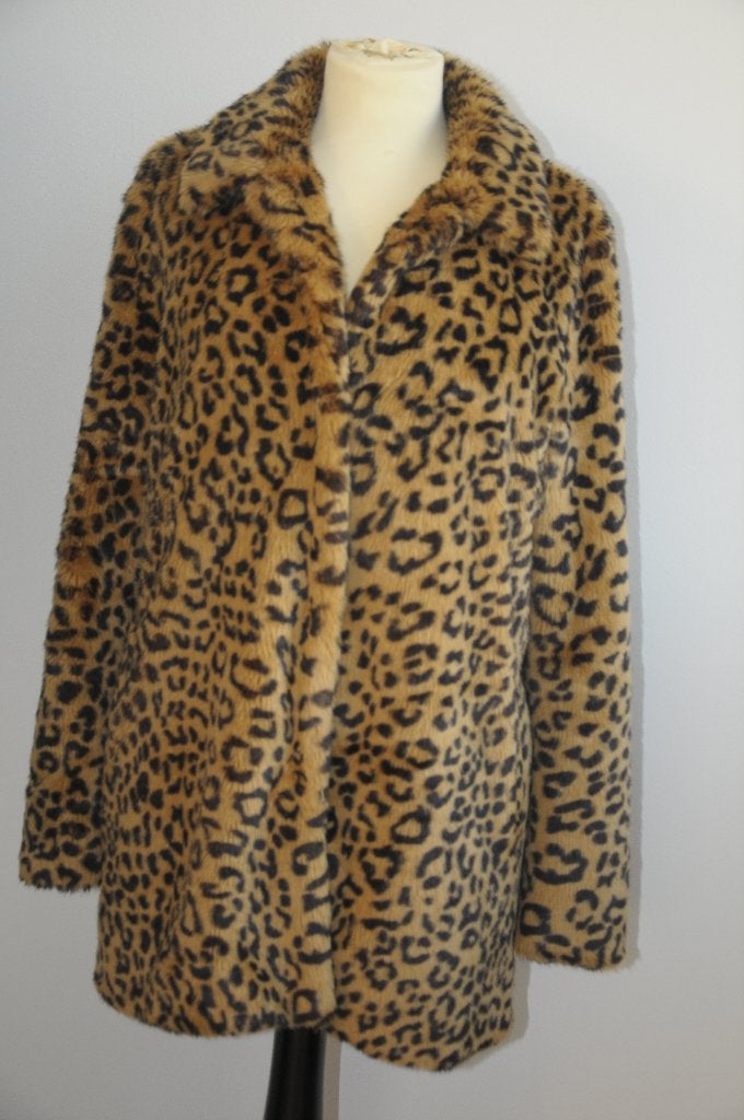 Gave bontjas met panterprint van ZARA, maat M, ZGAN!!, Maat 38/40 (M), Bruin, Zara, Ophalen of Verzenden