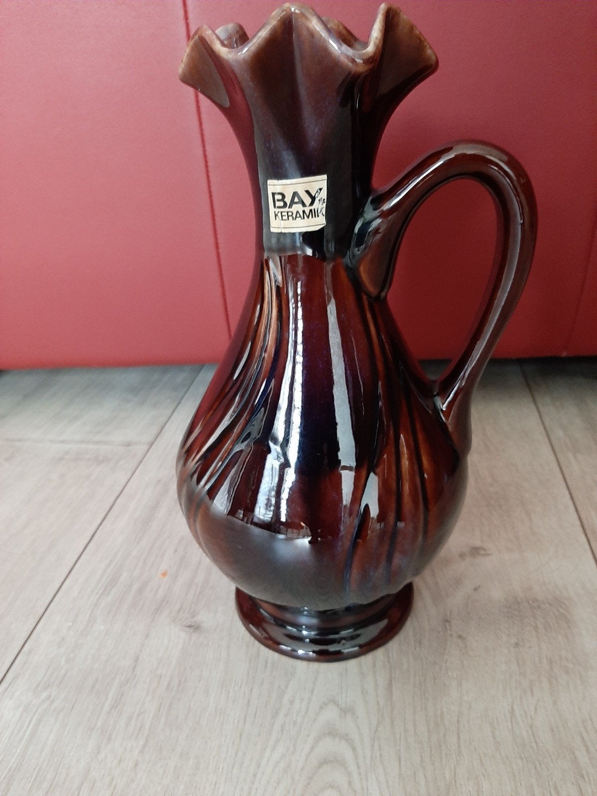 Vintage Bay Keramik vaas West-Duitsland 73 30 Design j 60., Ophalen of Verzenden
