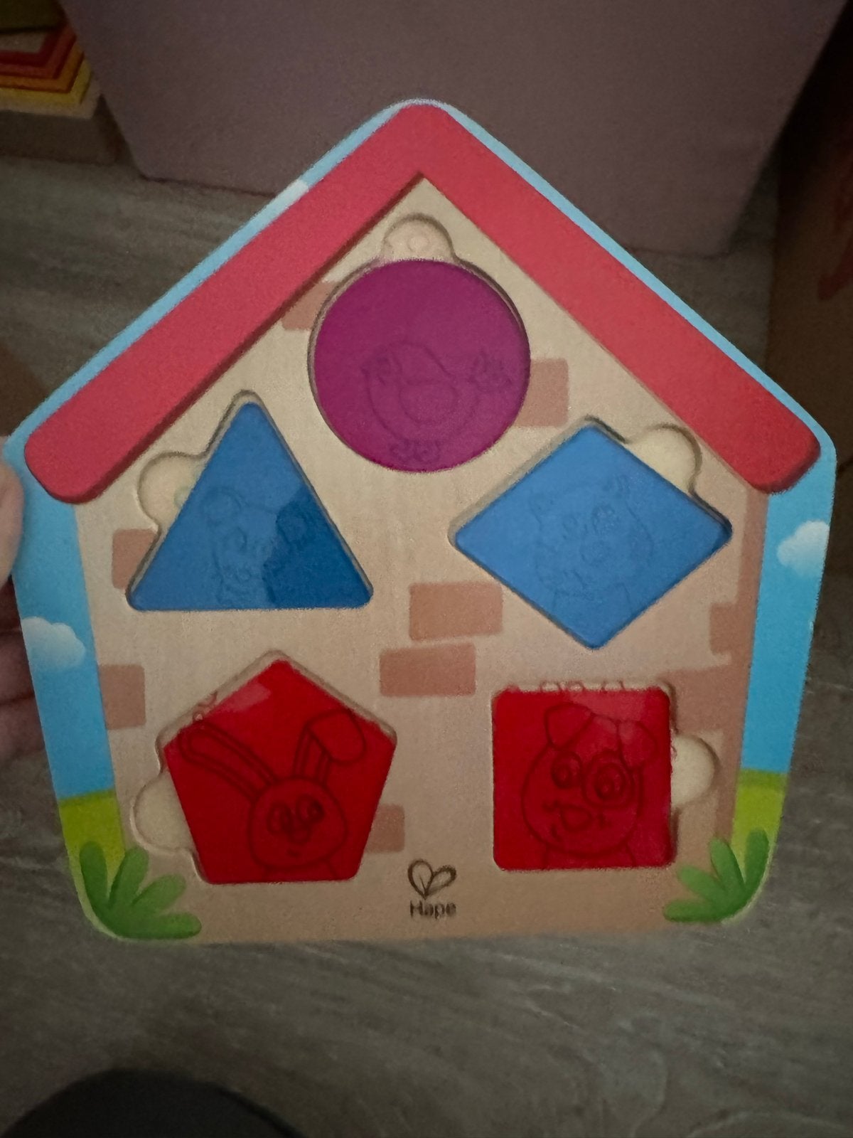 Hape Houten Vormenstoof Huis Dieren, Verzenden, Zo goed als nieuw, Overige typen