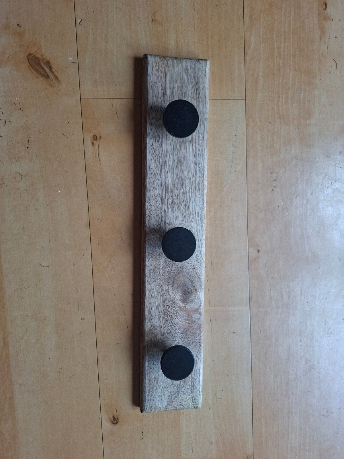 Houten wandkapstok met 3 zwarte haken, Nieuw, Minder dan 100 cm, Hout, Ophalen