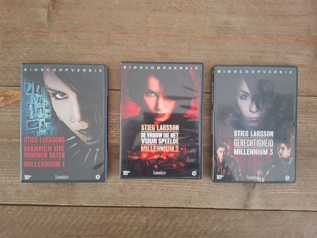 Millennium trilogie DVD set - Bioscoop versie, Vanaf 12 jaar, Ophalen of Verzenden, Zo goed als nieuw, Actiethriller