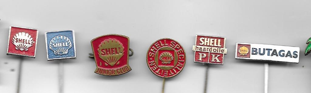 6 X SHELL SPELDEN, Ophalen of Verzenden, Gebruikt, Merk, Speldje of Pin