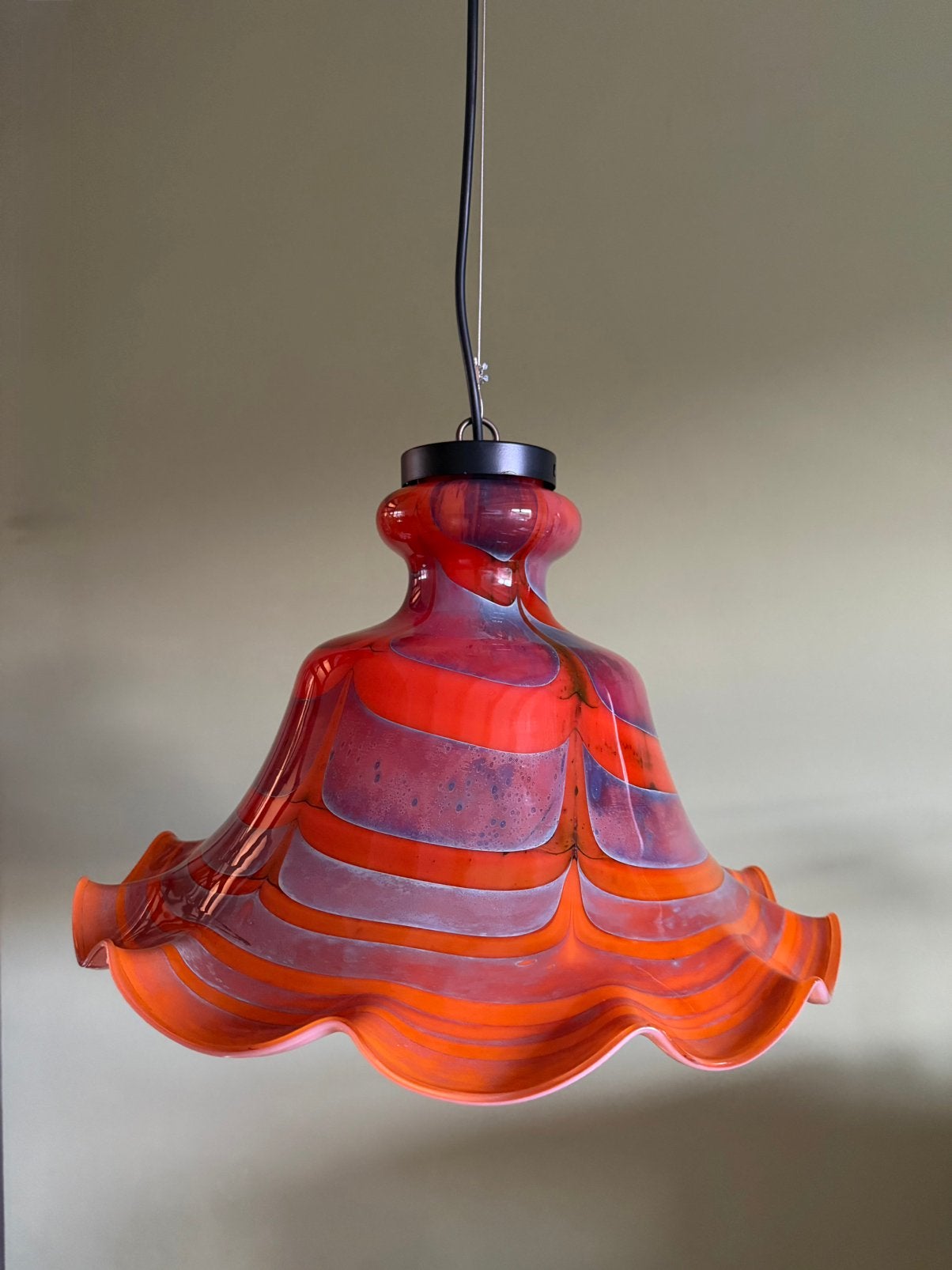 Hanglamp, Murano, Italiaans, glas, vintage, netjes, Huis en Inrichting, Ophalen of Verzenden, Zo goed als nieuw, Glas