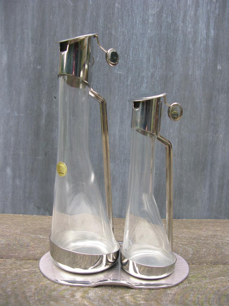 OLIE & AZIJNSTEL ALESSI DESIGN A.CASTIGLIONI 3-DELIG, Zilver, Ophalen of Verzenden, Zo goed als nieuw, Metaal