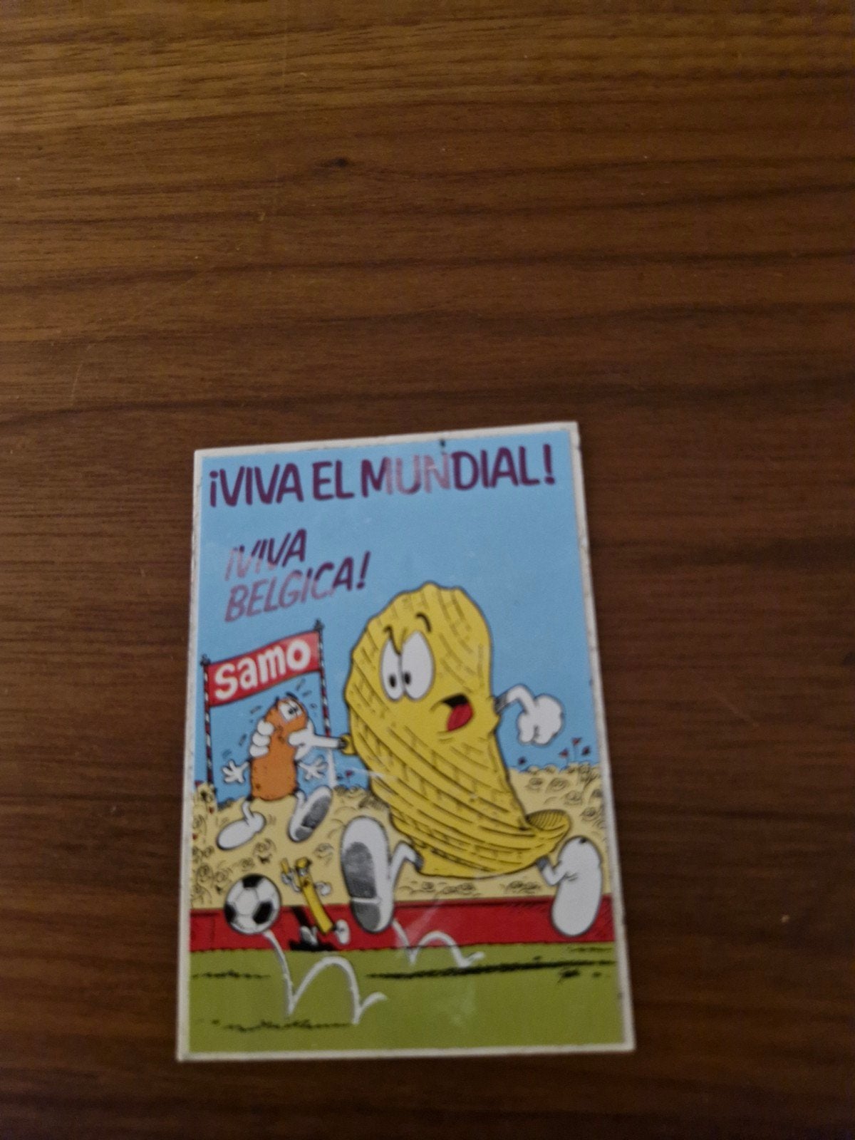 10916 Vintage Samo Sticker - Viva el Mundial! Viva Belgica!, Ophalen of Verzenden, Gebruikt, Sport