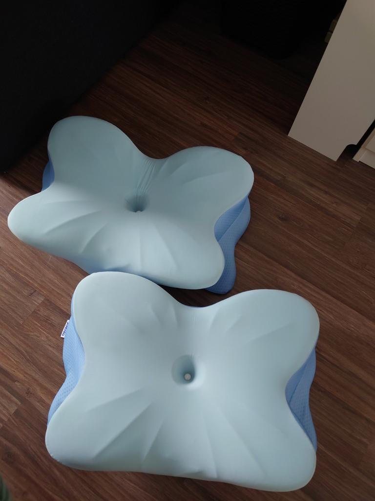 2x Oderila Memory Foam Kussens - Ergonomisch & Comfortabel, Ophalen, Zo goed als nieuw, Blauw, Overige vormen