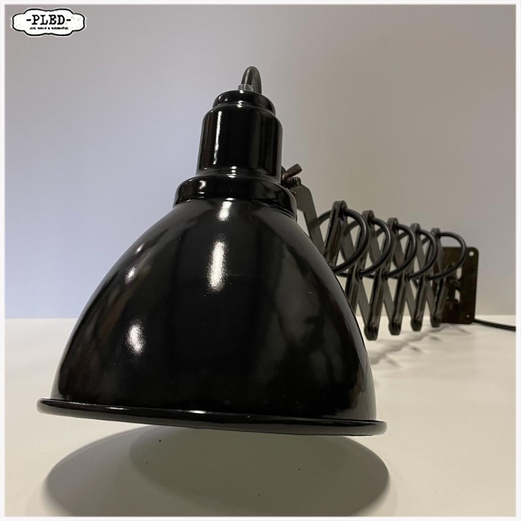Robuuste schaarlamp met geëmailleerde kap / Bauhaus / nieuw, Nieuw, Ophalen of Verzenden, Nvt, Bauhaus industrieel