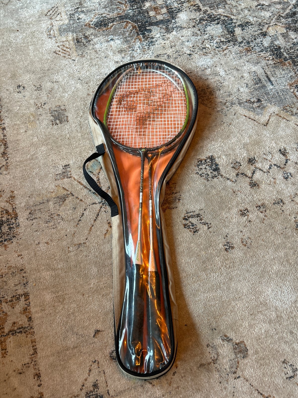 Rucanor badmintonracket met hoes, Ophalen of Verzenden, Gebruikt, Racket(s)