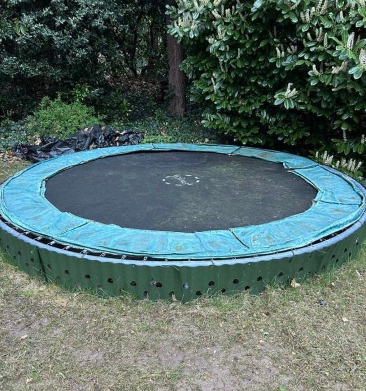 Gratis: trampoline 3,5 x 3,5m, Ophalen of Verzenden, Gebruikt