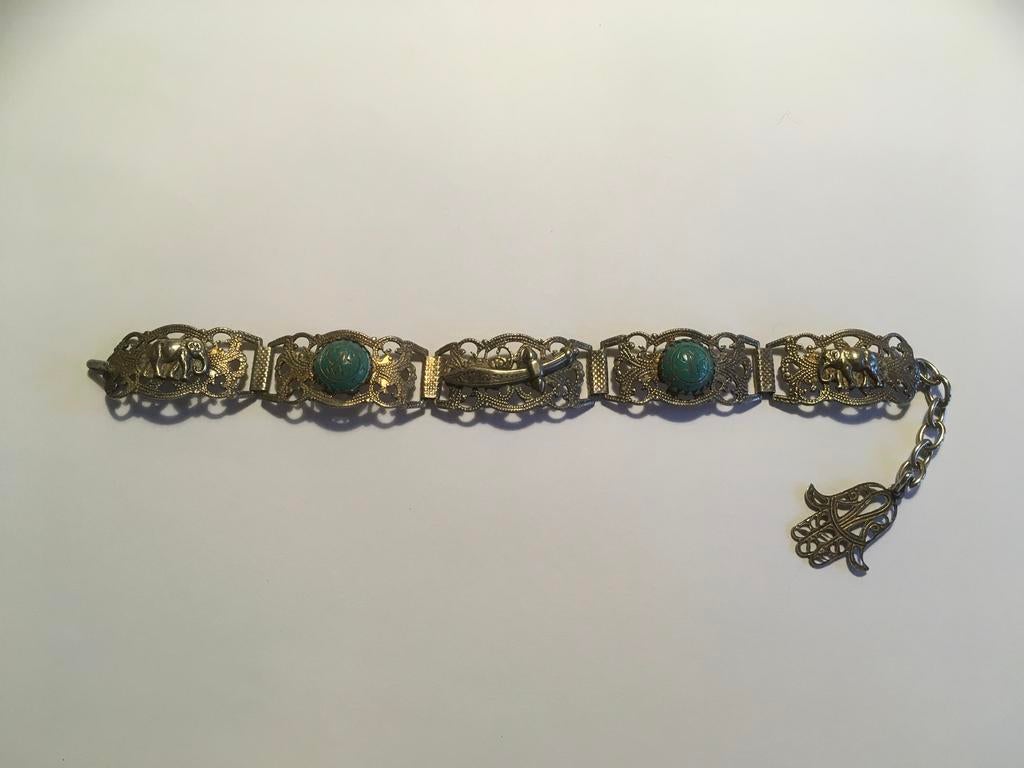 Zilveren Turkse Antieke Panelen armband ( in Hilversum ), Sieraden, Tassen en Uiterlijk, Ophalen of Verzenden, Zo goed als nieuw