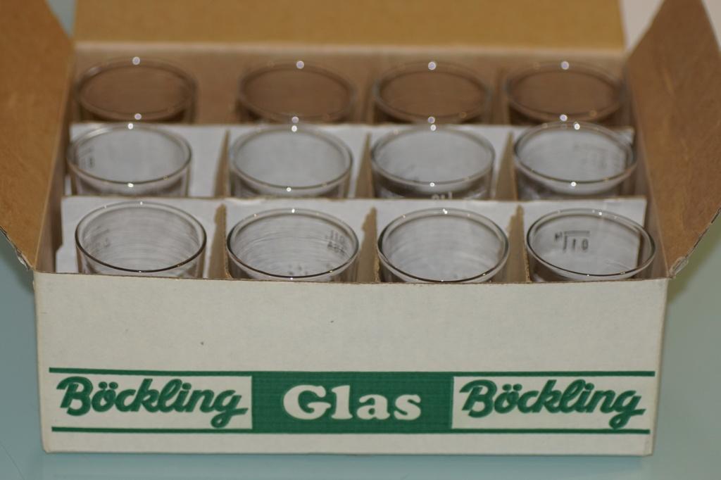 Glas Böckling 12 Vintage Reblaus proefglazen, Gross Umstad, Ophalen of Verzenden