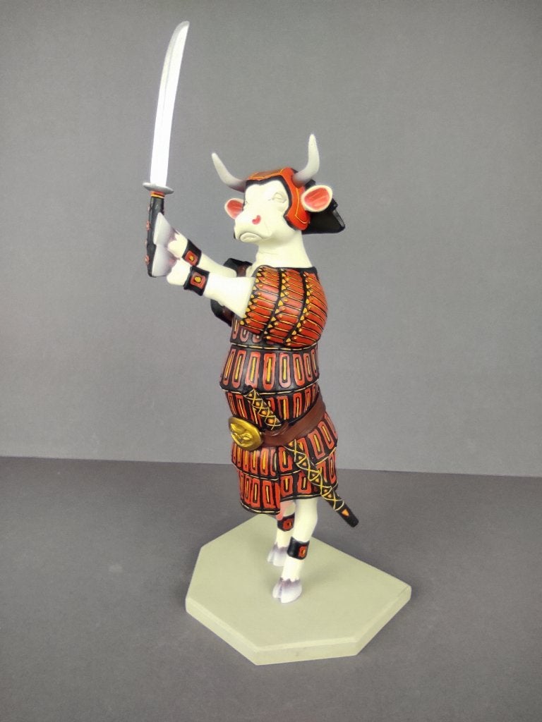 CowParade / Cow Parade  Koe "Sam-Moo-Rai " MEDIUM, Ophalen of Verzenden, Beeld, Meerkleurig, Handgemaakt