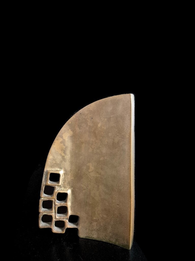 Fantastisch vintage brutalist messing Heinz Goll design vaas, Ophalen of Verzenden, Gebruikt, Metaal
