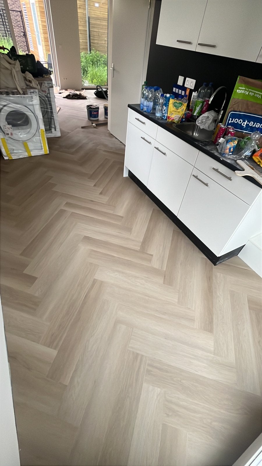 Laminaat PVC Visgraat - Montage, Nieuw, Geel, Ophalen of Verzenden, Laminaat Tegel Visgraat xxl PVC stroken