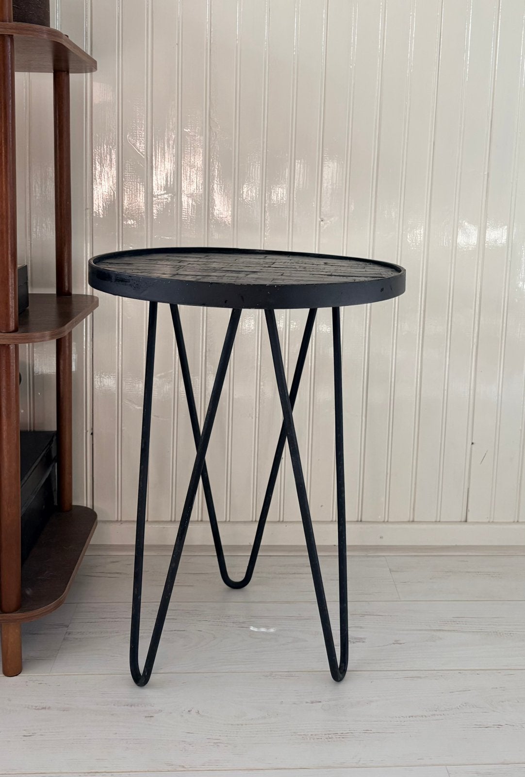 Bijzettafel WOOOD, Ophalen, Minder dan 55 cm, Gebruikt, Rond
