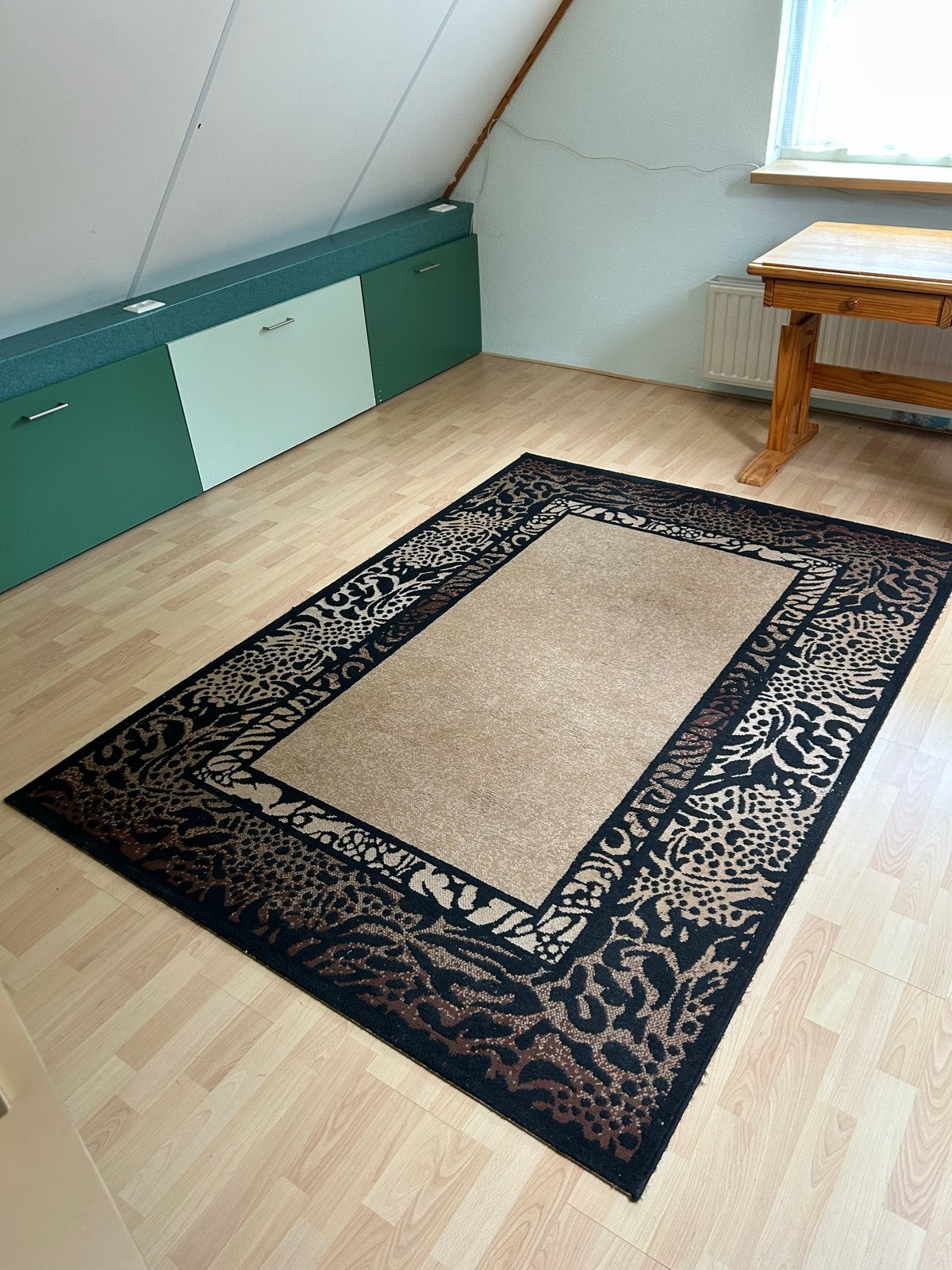 Vloerkleed 'Out of Africa' met dierenprint 160x225 cm, Ophalen, Gebruikt, Beige, 150 tot 200 cm