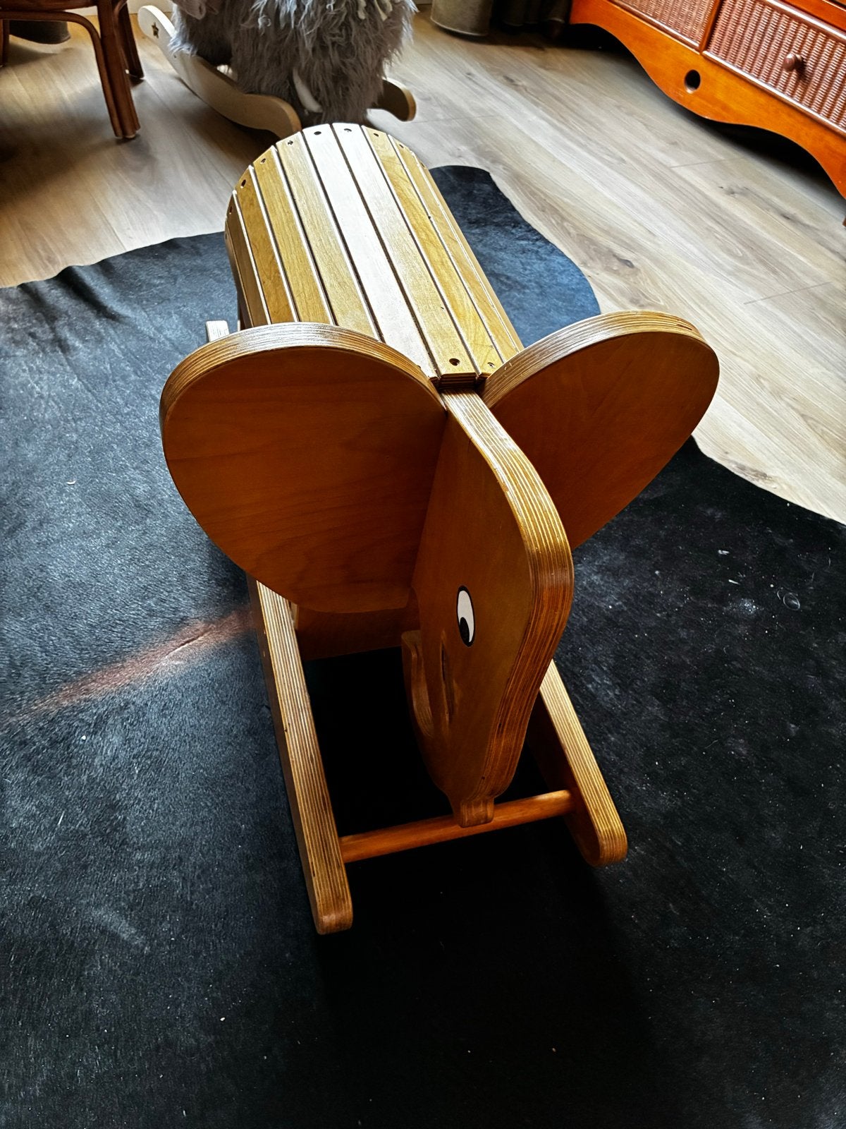 Houten schommel olifant voor kinderen, Ophalen, Gebruikt, Jongen of Meisje