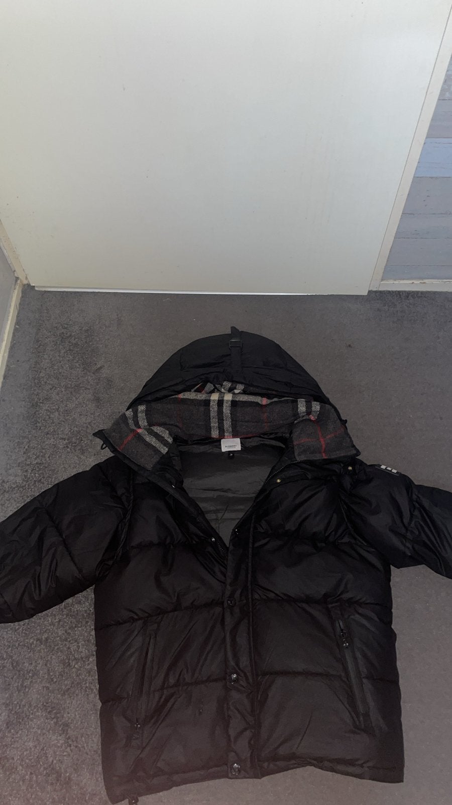 Burberry London England Puffer Jacket Maat L, Kleding | Heren, Jassen | Winter, Ophalen, Zo goed als nieuw, Maat 52/54 (L), Zwart
