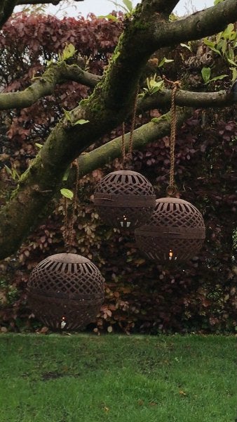 Roestige  ballen voor verlichting/decoratie, Nieuw, Ophalen of Verzenden, Landelijk, Metaal