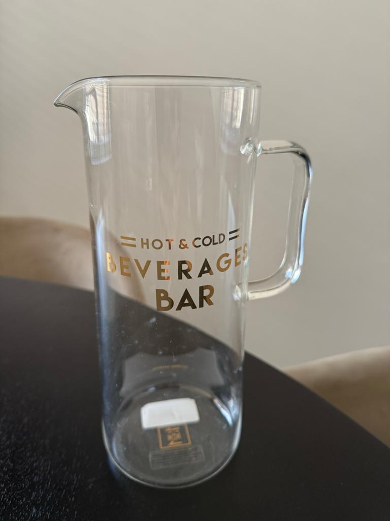 Riviera Maison waterkan - Hot & Cold Beverages Bar, Ophalen of Verzenden, Zo goed als nieuw, Glas, Riviera Maison