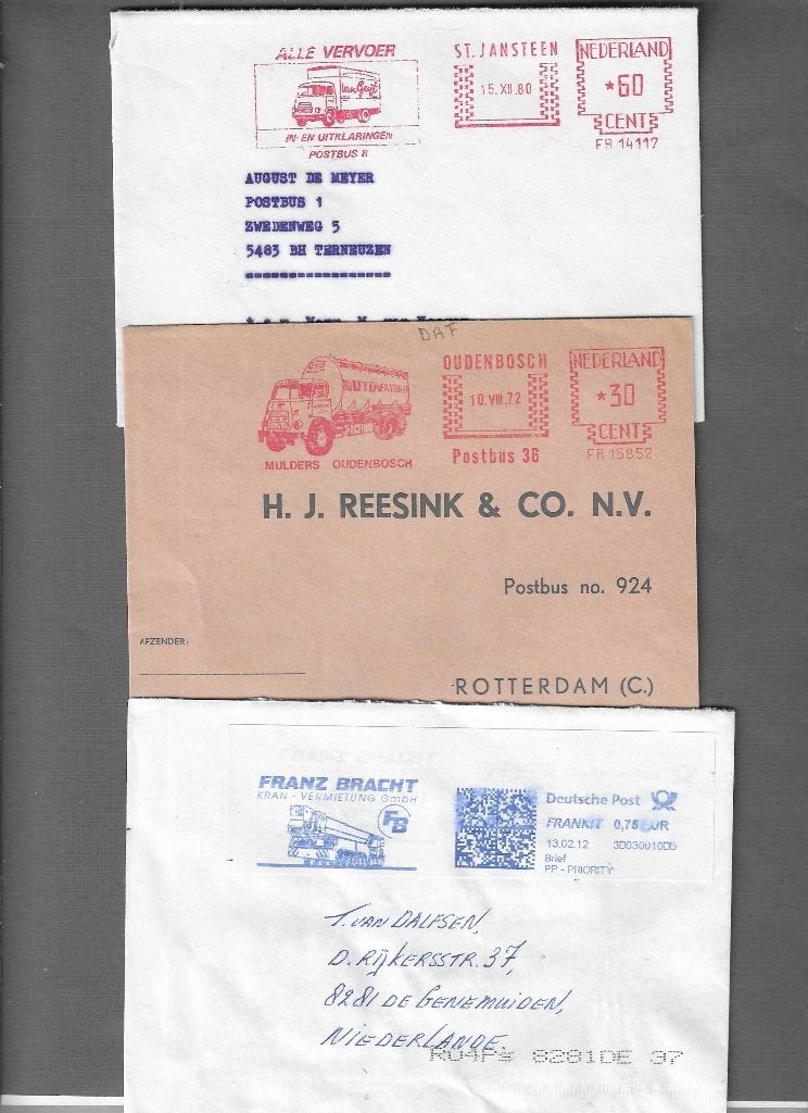 leuke frankeermachine stempels., Verzenden, Nederland en Buitenland